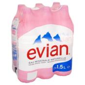 Evian plat water 6 x 1.5 L
