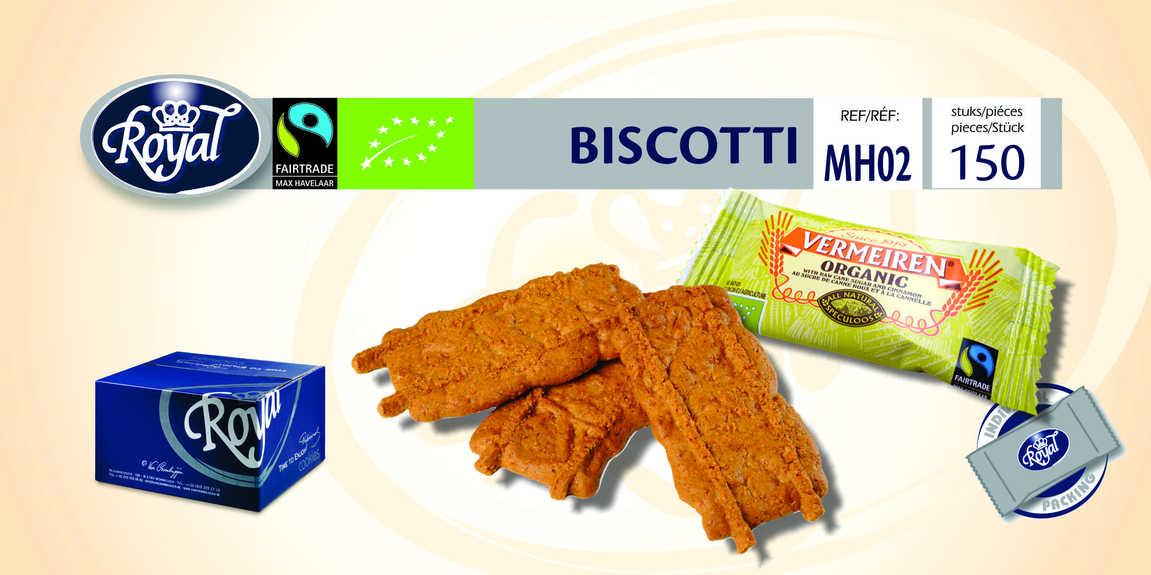 Fairtrade speculoos "Biscotti" ind. verp. 150 st BE-BIO-01