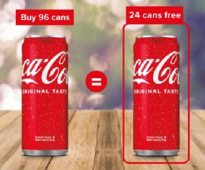 Coca Cola Promo: 96 + 24 gratis