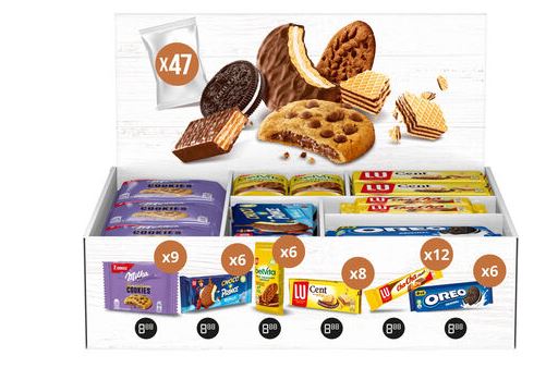 Snack Display Lu, Oreo, Milka Mix Assorted Box 47pc