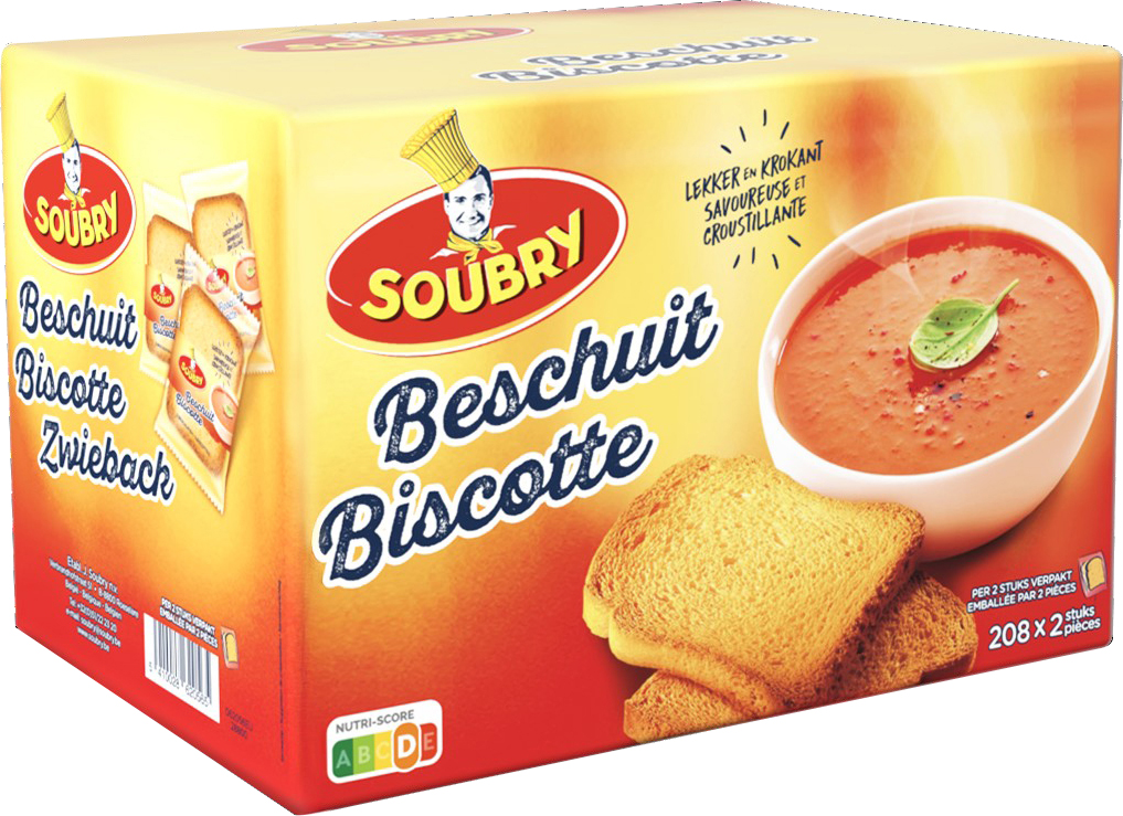 Soubry rusk ind. packed 208 x 2 pieces