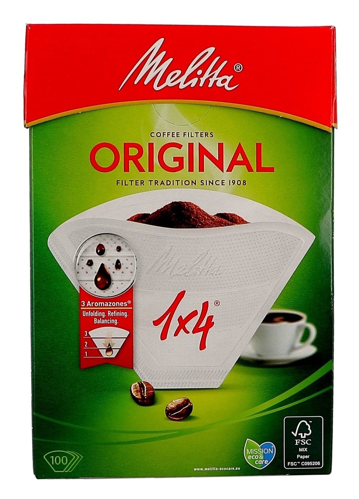 Melitta filterpapier 1 x 4 100 st.