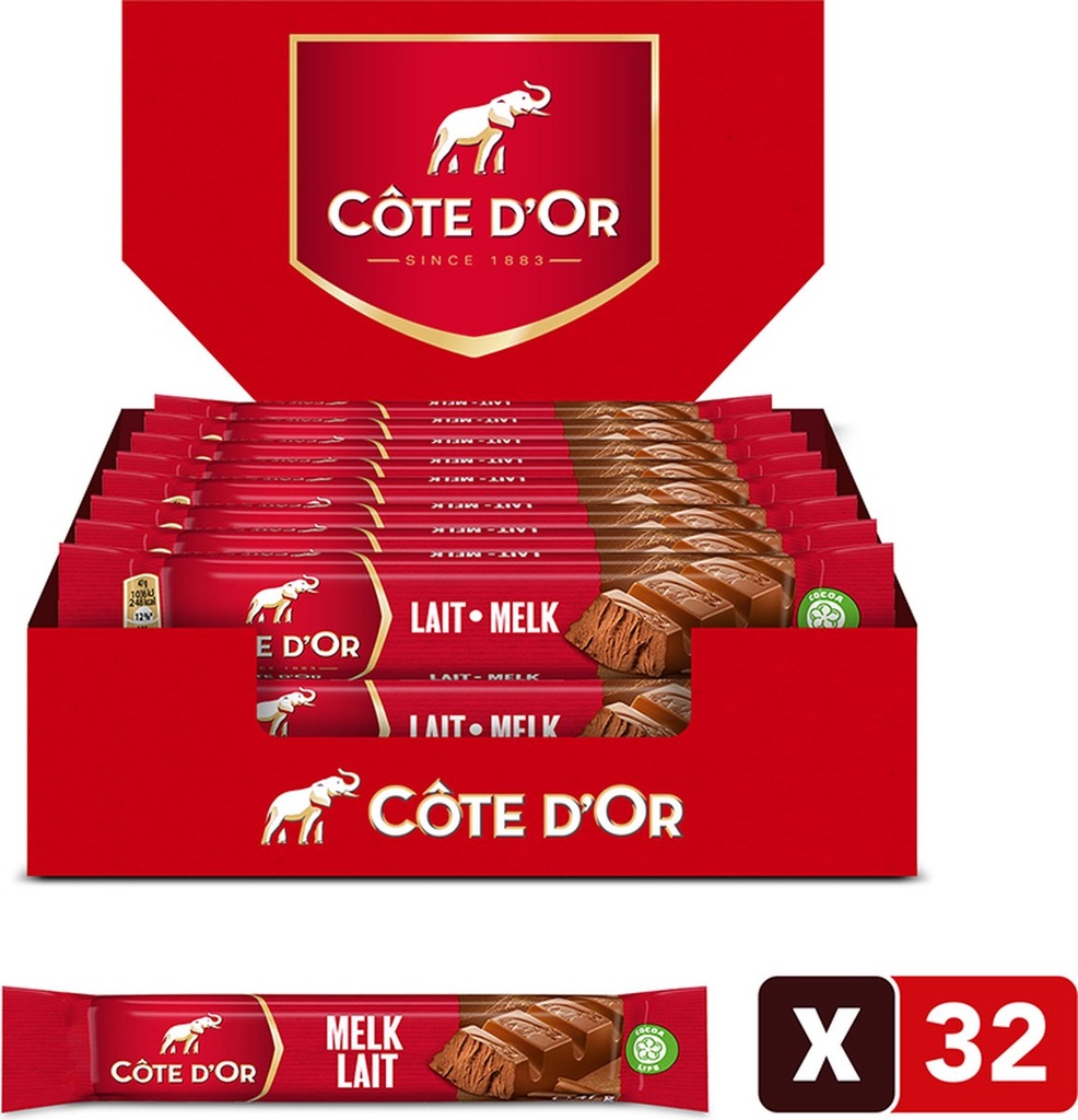 Barre de lait Côte d'Or 32 x 1 pc