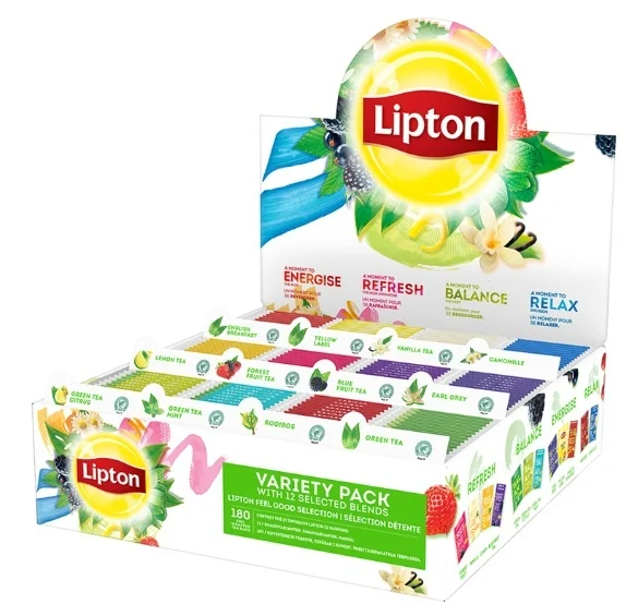 Assortiment de variétés de thé Lipton 180 pièces