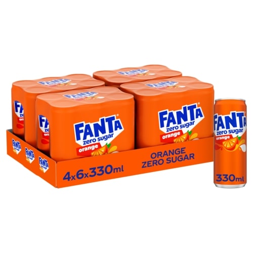 Fanta Orange Zero en canette 24 x 33 cl