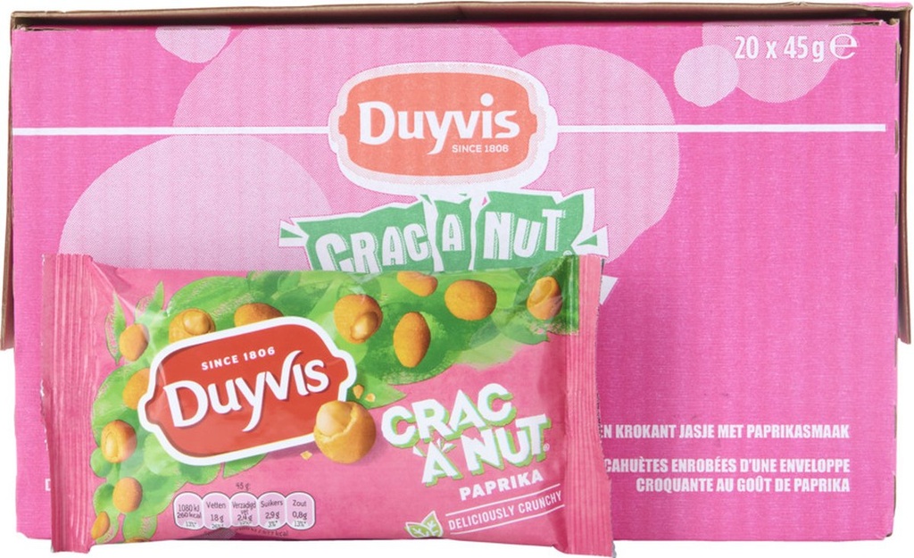 Duyvis Crac à noix paprika 20 x 45gr