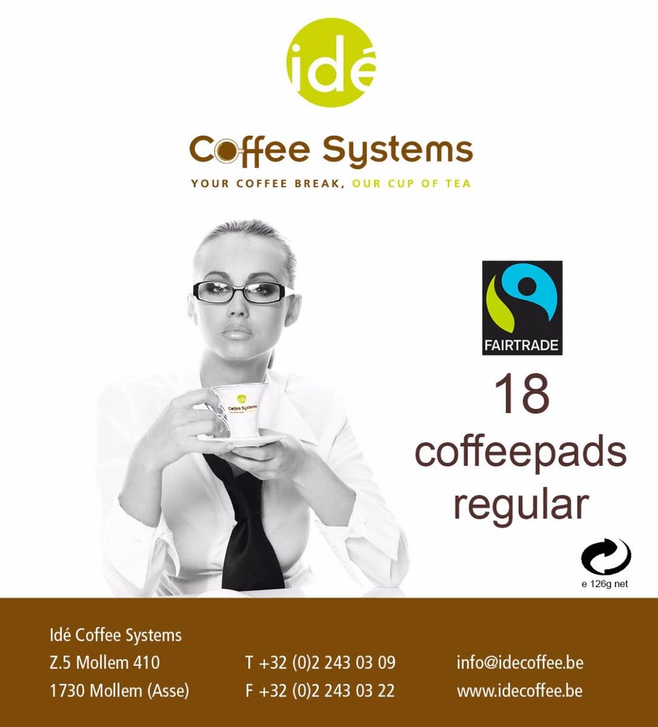 IDE Fairtrade Pads Café Regular 12 x 18 pcs (126gr)