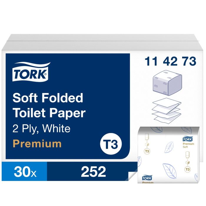 Papier toilette plié doux Tork 30x252pc (114273)