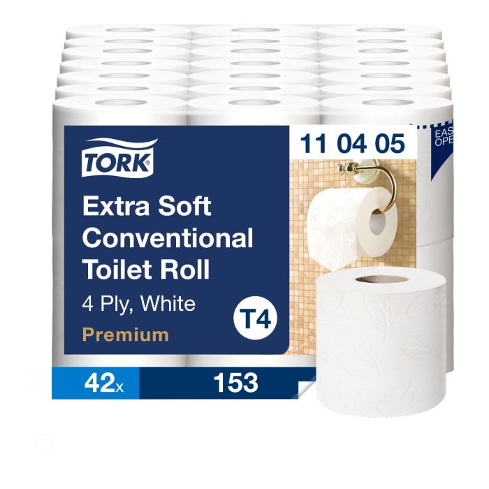 Rouleau de papier toilette conventionnel Tork extra doux 7x6r (110405)