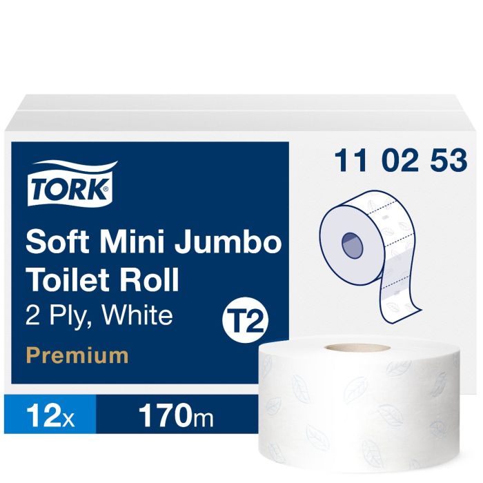 Rouleau de papier toilette Tork Soft Mini Jumbo 12x1r (110253)