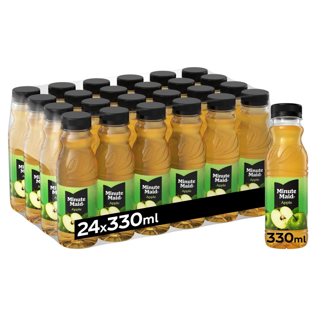 Pipi au jus de pomme Minute Maid. bouteilles 24x33cl