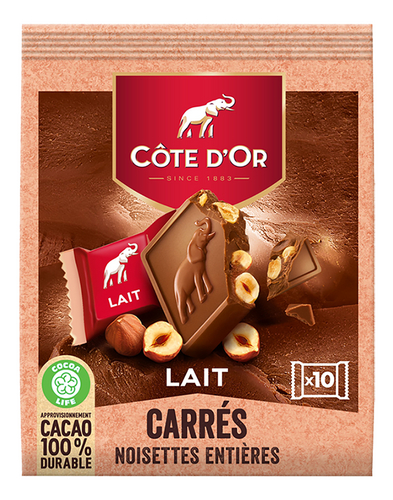 Cote D'or carre milk with nuts 200gr