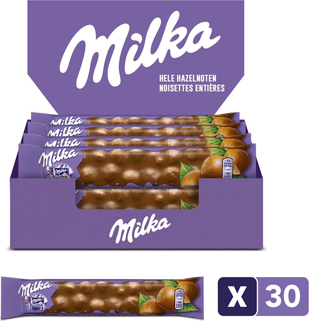 Barre Milka aux grosses noix 30 x 1 pc