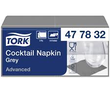 Tork Gray Cocktail Napkin 24x24cm 12x200pcs (477832)