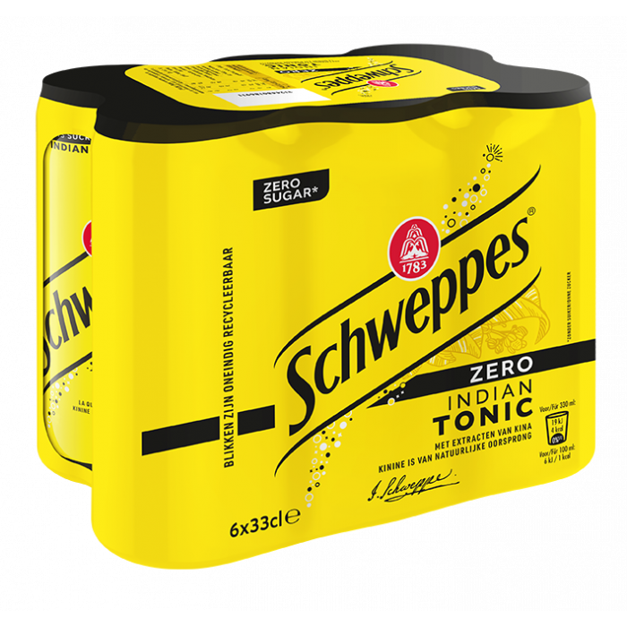 Schweppes Tonic Zero en canette 24 x 33 cl