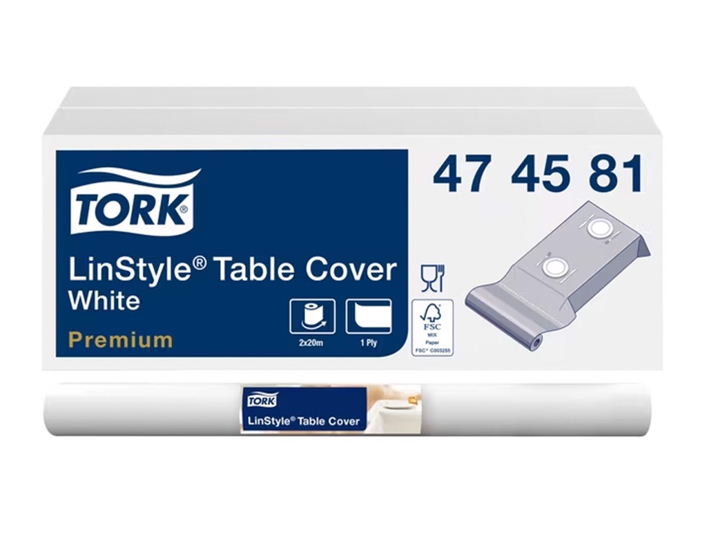 Tork Linstyle Nappe Rouleau Blanc 1,2x20mx2 474581