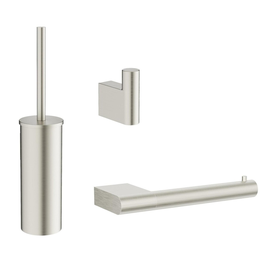 Ensemble WC/Inox : Brosse WC + support