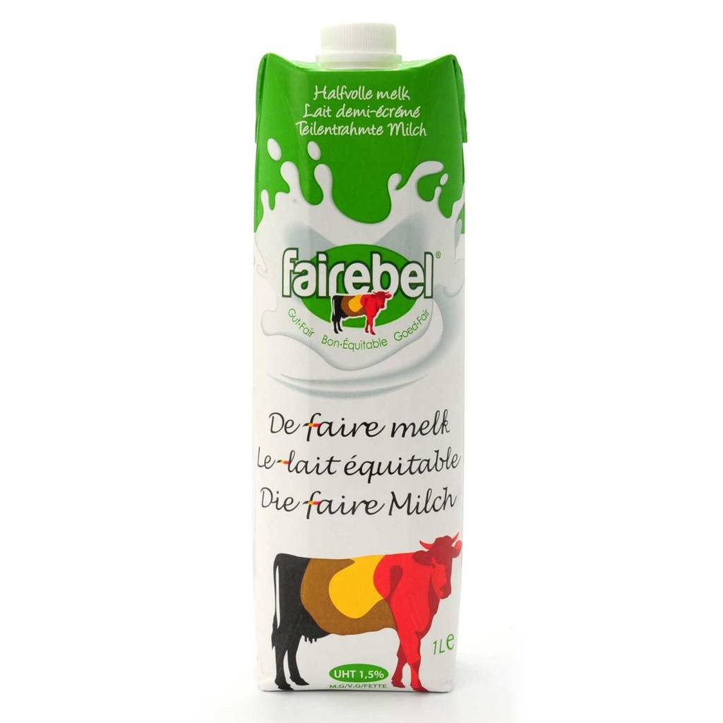 Fairebel semi-skimmed milk 6 x 1 L