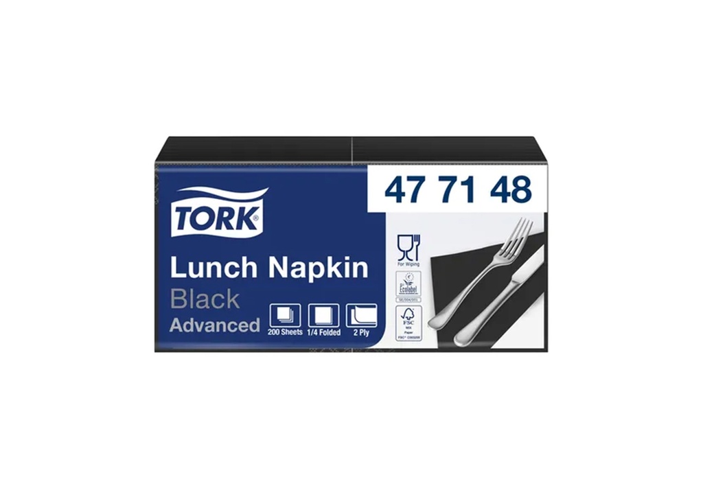 Tork Black Lunch Napkin 33x33cm 200pcs (477148)