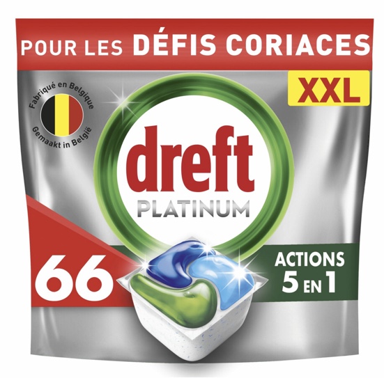 Tablettes pour lave-vaisselle Dreft régulières 66 capsules