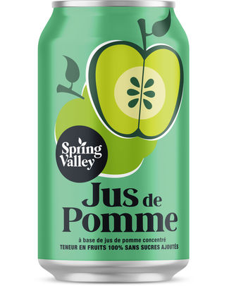 Jus de pomme Spring Valley en canette 24 x 33 cl