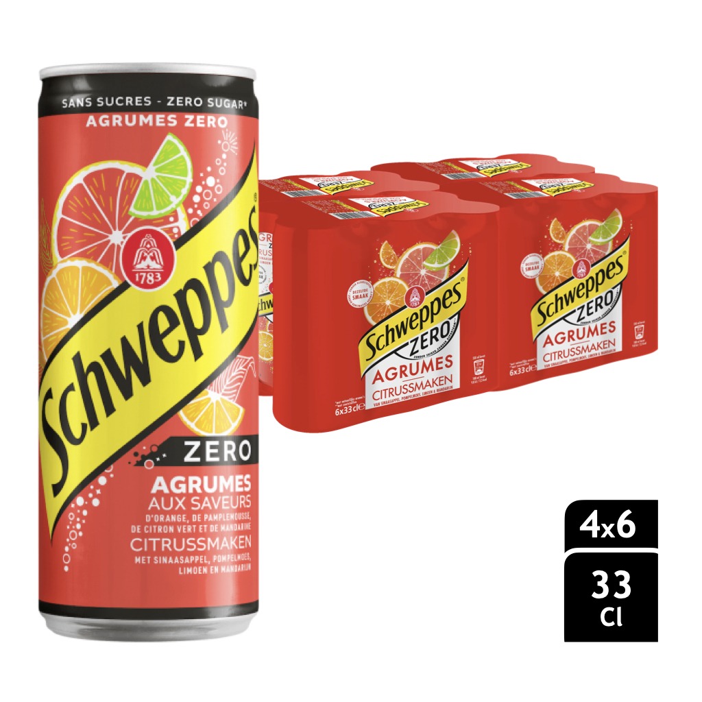 Schweppes Agrumes Zéro Citron 24x33cl