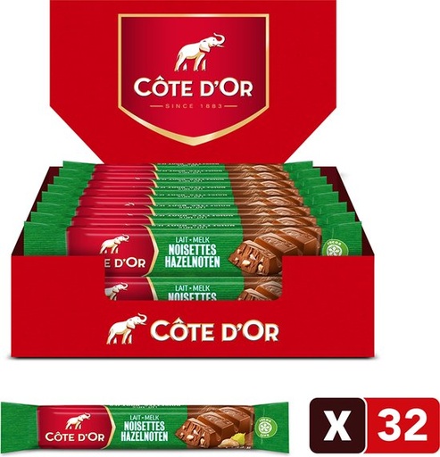 [CCHO041] Côte d'Or milk bar with nuts 32 x 1 pc