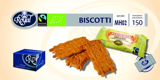 [CKOE062] Biscuits caramélisés issus du commerce équitable "Biscotti" ind. paquet 150 pièces BE-BIO-01