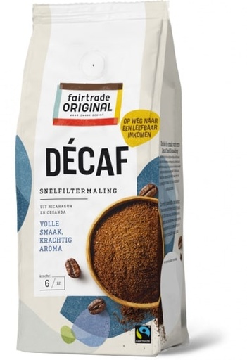 [CKOF415] FTO Fairtrade Café Moulu décaféiné Mouture Fin 6 x 250 gr