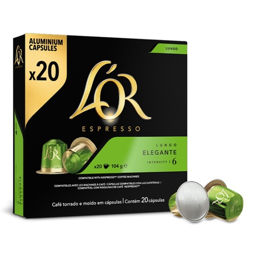 [CKOF396] L'Or espresso capsules (Nes) Lungo elegante 20 x 10 st (nr06)