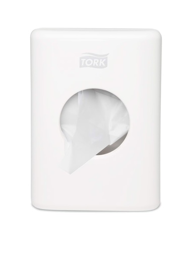 [DBOX092] Tork Distributeur de Sacs pour Serviettes Hygiéniques Blanc (566000)