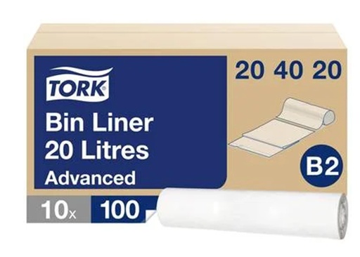 [DVUI023] Tork Bin Liner 20l 10x100pcs (204020)