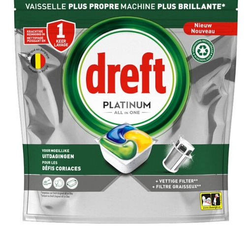 [OVAA036] Dreft Dishwasher Platinum All in One Lemon [66pcs]