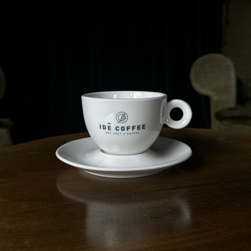 [TPOR041] Coffee Cup and saucer 20cl cappu logo Ide Coffee