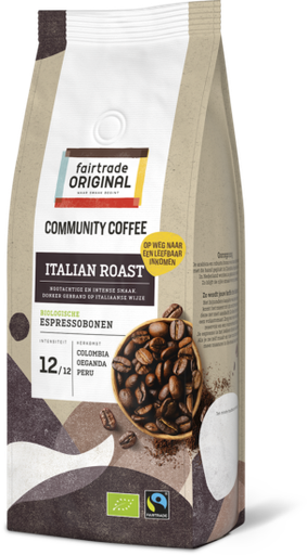 [CKOF404] FTO Fairtrade koffiebonen Italian Roast Comm. 4x500gr BE-BIO-01